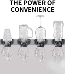 SFT Products Glazenspoeler LEEDS - Zwarte Spoelkraan Glazen - Horeca Spoelkraan - Beker Reiniger - Glazenspoeler Voor Aanrecht - Glazen Reiniger Aanrecht - Automatische Glazen Spoeler - Waterdruk Reiniger Voor Glazen - Glas Spoeler Bar -Beste Bestek Winkel 1046x1200