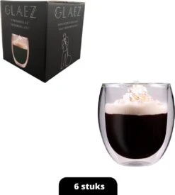 GLAEZ® Dubbelwandige Theeglazen - Set Van 6 Glazen - Latte Macchiato Koffieglazen - Koffiekopjes/Theeglazen - Koffieglas Handgeblazen - Dubbelwandig Koffieglazen - Vaatwasserbestendig - Topcadeaus - Cadeau Voor Haar - 250 Ml - Set Van 6 Glazen -Beste Bestek Winkel 1076x1200