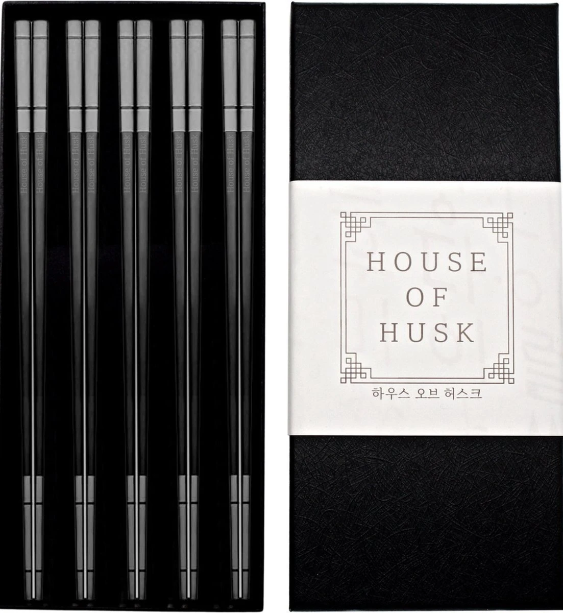 House Of Husk Chopsticks Set - Koreaanse Eetstokjes - Vaatwasserbestendig - RVS - 5 Paar - Lux Zwart 3 House Of Husk Chopsticks Set - Koreaanse Eetstokjes - Vaatwasserbestendig - RVS - 5 Paar - Lux Zwart