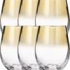 Merkloos Set Van 6x Stuks Tumbler Glazen Gouden Rand Arya 540 Ml Van Glas - Drinkglazen - Waterglazen -Beste Bestek Winkel 1117x1200 1