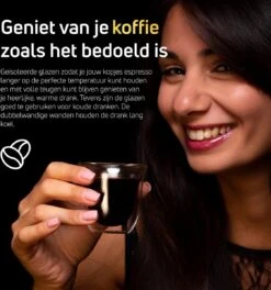 Dubbelwandige ESPRESSO Glazen Van Borosilicaat - Warme En Koude Dranken Kopjes - 70 ML - Set Van 6 -Beste Bestek Winkel 1122x1200