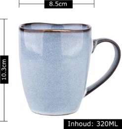 Koffiekopjes - Cappuccino Kop - Theemok - Koffiebeker - Blauw - 320ml - Set Van 6 -Beste Bestek Winkel 1131x1200 1