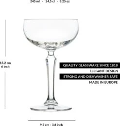 Libbey Champagneglas SPKSY Coupe - 245 Ml / 24,5 Cl - 6 Stuks - Vaatwasserbestendig - Hoge Kwaliteit - Vintage Design - Perfect Voor Een Cocktailfeest Aan Huis -Beste Bestek Winkel 1150x1200 5