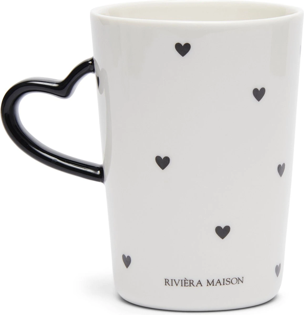 Riviera Maison Mok, Drinkmok, Theemok Met Hartjes Oor - RM Love Mug - Wit - Porselein - 300 ML - 1 Stuk 3 Riviera Maison Mok, Drinkmok, Theemok Met Hartjes Oor - RM Love Mug - Wit - Porselein - 300 ML - 1 Stuk