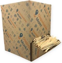 750 Stuks Houten Vork In Dispenser Box - Houten Bestek - Vorken - Bio Vorken - Hout In Dispenserdoos - Dispenser Doos Bestek - Karton Dispenser - Papier Dispenser Box Met Bestek - Cutlery - Biologisch Afbreekbaar - Milieuvriendelijk - FSC - Wegwerp -Beste Bestek Winkel 1179x1200 3