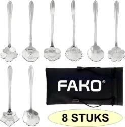 Fako Bijoux® - Bloemen Lepels Set - Theelepel / Koffielepel - 12cm - Zilver - 8 Stuks -Beste Bestek Winkel 1187x1200
