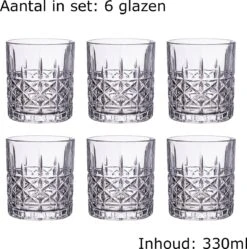 Luxe Drinkglazen - Whiskey Glazen - Cocktail Glazen - Cocktailglazen - Waterglazen - 330ML - 6 Stuks -Beste Bestek Winkel 1190x1200 4