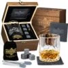 Whisiskey Luxe Whiskey Set - Incl. Whiskey Glas, 4 Whiskey Stones, Onderzetter, Ijstang, Fluwelen Opbergzak, Opbergbox - Whisky Geschenkdoos - Accessoires - Herbruikbare IJsblokjes - Cadeau Voor Man & Vrouw -Beste Bestek Winkel 1195x1200 4