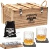 Whiskey Set - Incl. 2 Whiskey Glazen, 8 Whiskey Stones, 2 Onderzetters, Fluwelen Opbergzak, Opbergbox - Whisky Geschenkdoos - Glas - Herbruikbare IJsblokjes - Whiskey Stenen Voor Glazen - Peaky Blinders - Cadeau Voor Man & Vrouw -Beste Bestek Winkel 1198x1200 9