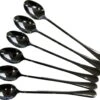 Merkloos Latte Macchiato Lepels – RVS Lange Yoghurt, Dessert Of Koffie Lepeltjes – Set Van 6 Stuks - Zwart -Beste Bestek Winkel 1200x1031