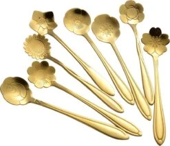 Fako Bijoux® - Bloemen Lepels Set - Theelepel / Koffielepel - 12cm - Goud - 8 Stuks 8 Fako Bijoux® - Bloemen Lepels Set - Theelepel / Koffielepel - 12cm - Goud - 8 Stuks -Beste Bestek Winkel 1200x1034 1