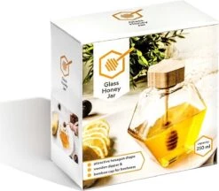 Merkloos Honingpot Met Lepel – Glazen Honingpot – Honingpot – Honing – Honinglepel – Inhoud 250ml – Afmetingen 11 X 9.5 X 5 Cm -Beste Bestek Winkel 1200x1048