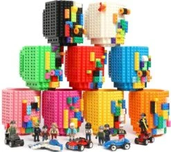 Merkloos Build On Brick Mug - Licht Blauw - 350 Ml - Bouw Je Eigen Mok Met Bouwsteentjes - BPA Vrije Drinkbeker Cadeau Voor Kinderen Of Volwassenen - Koffie Thee Limonade Of Andere Dranken - Pennenbeker - Creatief Accessoire Voor Op Bureau -HnD -Beste Bestek Winkel 1200x1062 2