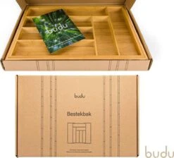Budu Uitschuifbare Bamboe Bestekbak #43 (43 Cm Diep) - Bestekcassette Hout - Besteklade - 43 X 32,2 - 53 Cm - 6/8 Vakken -Beste Bestek Winkel 1200x1087 1