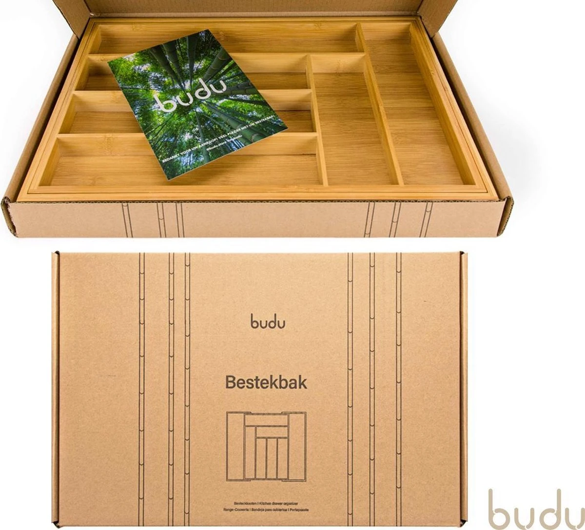 Budu Uitschuifbare Bamboe Bestekbak #47 (47 Cm Diep) - Bestekcassette Hout - Besteklade - 47 X 30,6 - 50 Cm - 6/8 Vakken 8 Budu Uitschuifbare Bamboe Bestekbak #47 (47 Cm Diep) - Bestekcassette Hout - Besteklade - 47 X 30,6 - 50 Cm - 6/8 Vakken - Afbeelding 6