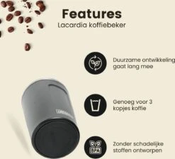 LaCardia Koffiebeker To Go Premium Zwart – Thermosbeker – Theebeker – 380ML – Herbruikbaar -Beste Bestek Winkel 1200x1090 3