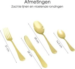 Bestekset 24-delig Goudkleurig - Bestek Voor 6 Personen - Tafelbestek Inclusief Bestekcassette -Beste Bestek Winkel 1200x1102