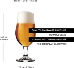 Libbey Munique Bierglas - 260 Ml / 26 Cl - Set Van 6 - Op Voet - Functioneel Design - Hoge Kwaliteit 9 Libbey Munique Bierglas - 260 Ml / 26 Cl - Set Van 6 - Op Voet - Functioneel Design - Hoge Kwaliteit -Beste Bestek Winkel 1200x1104