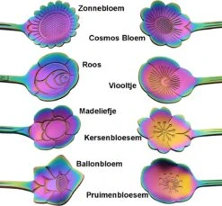 Fako Bijoux® - Bloemen Lepels Set - Theelepel / Koffielepel - 12cm - Regenboog - 8 Stuks 8 Fako Bijoux® - Bloemen Lepels Set - Theelepel / Koffielepel - 12cm - Regenboog - 8 Stuks -Beste Bestek Winkel 1200x1113 1