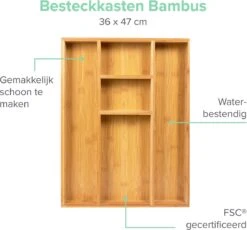 Coninx Bestekbak Bamboe 36CM Breed - Besteklade - Opbergbak - Duurzaam - Voor Laden Vanaf 47cm Diep -Beste Bestek Winkel 1200x1118 2
