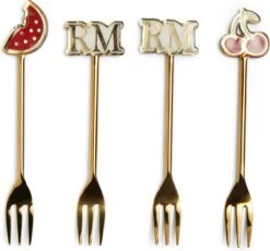Riviera Maison RM Summer Small Forks 4 Pieces - Roestvrij Staal - 15.5x4.0x1.0 Cm
