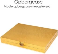 Bestekset 24-delig Goudkleurig - Bestek Voor 6 Personen - Tafelbestek Inclusief Bestekcassette -Beste Bestek Winkel 1200x1124