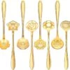 Fako Bijoux® - Bloemen Lepels Set - Theelepel / Koffielepel - 12cm - Goud - 8 Stuks 2 Fako Bijoux® - Bloemen Lepels Set - Theelepel / Koffielepel - 12cm - Goud - 8 Stuks -Beste Bestek Winkel 1200x1125