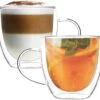 Merkloos Dubbelwandige Theeglazen Met Oor/Handvat – Dubbelwandig Theeglas 250 Ml – Thermische Glazen – Koffieglazen – Glazen Voor Thee, Koffie En Cappuccino – Set Van 2 -Beste Bestek Winkel 1200x1129 2