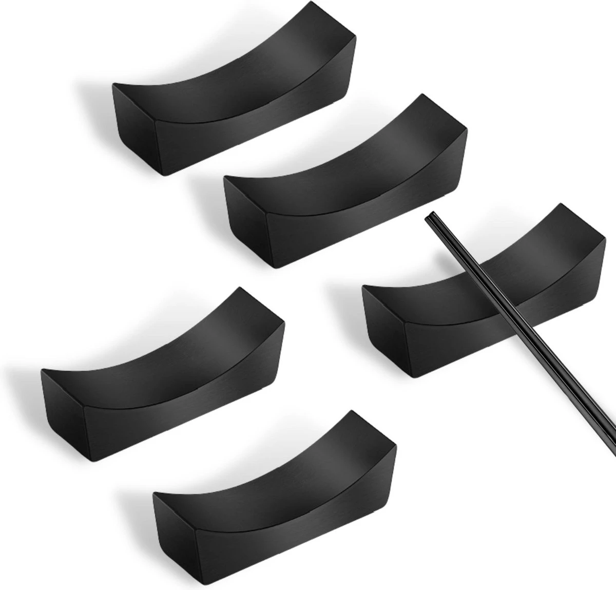 House Of Husk Eetstokjes Houder Set - Chopstick Holder - Zwart - Sushi Servies - RVS - 5 Stuks 3 House Of Husk Eetstokjes Houder Set - Chopstick Holder - Zwart - Sushi Servies - RVS - 5 Stuks