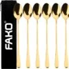 Fako Bijoux® - 6 Lange Lepels - Latte Macchiato - Longdrink - Cocktail - Dessert - IJs - Koffie - Goud - 6 Stuks - Bewaarzakje 2 Fako Bijoux® - 6 Lange Lepels - Latte Macchiato - Longdrink - Cocktail - Dessert - IJs - Koffie - Goud - 6 Stuks - Bewaarzakje -Beste Bestek Winkel 1200x1155