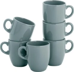 Lite-Body Hermes Koffie Beker - 20cl - Set Van 6 Stuks - Groen Grijs