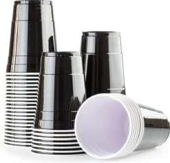 Merkloos Black Cups - 50stuk(s) - 475ml - Party Cups - Beerpong - Drankspel - Beerpong Bekers - Plastic Bekers -Beste Bestek Winkel 1200x1158 6
