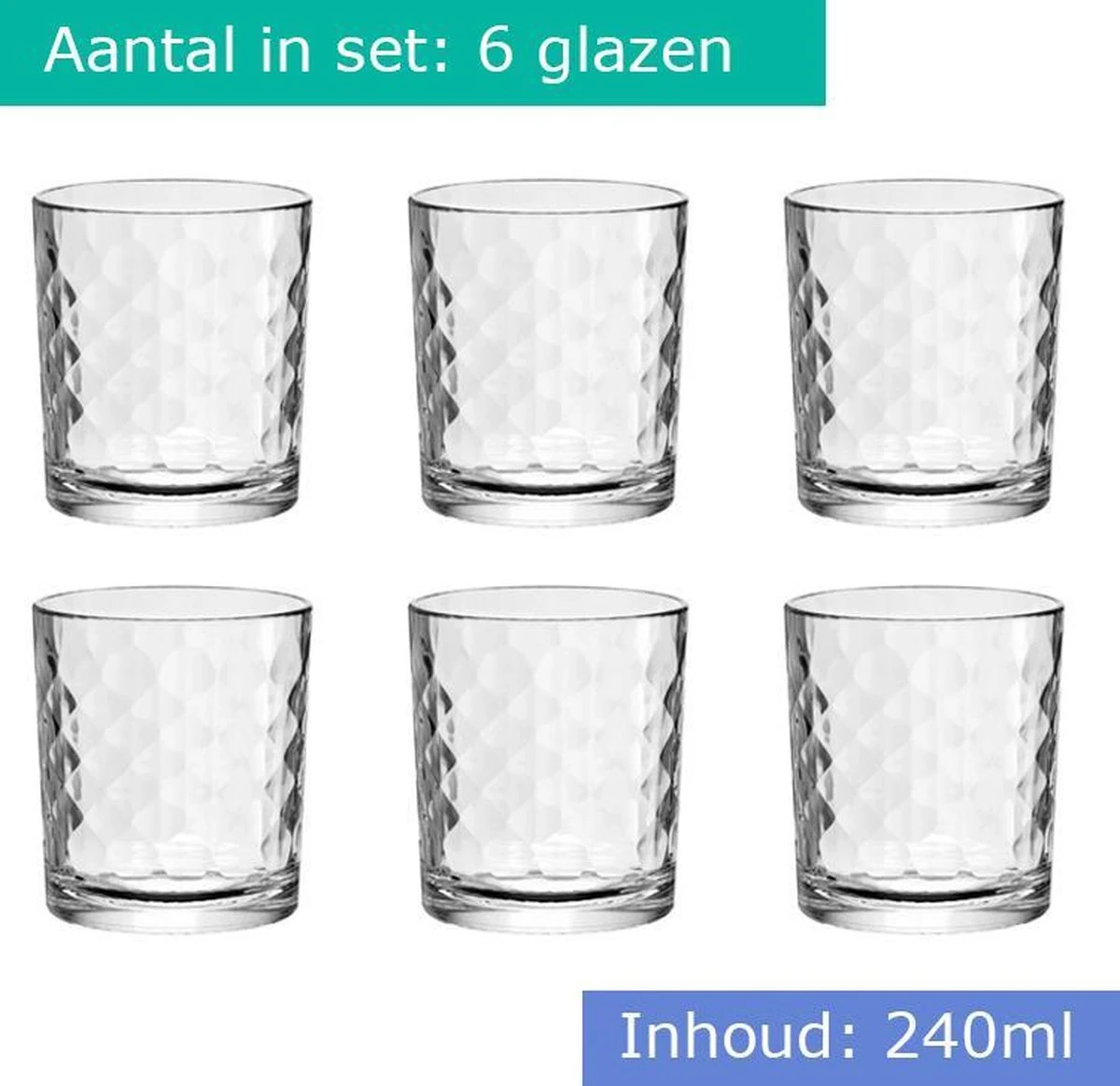 Altom Design - Drinkglazen - Waterglazen - Limonadeglazen - Sapglazen - Hoge Kwaliteit - Vaatwasserbestendig - Stapelbaar - 240ml -Set Van 6 7 Altom Design - Drinkglazen - Waterglazen - Limonadeglazen - Sapglazen - Hoge Kwaliteit - Vaatwasserbestendig - Stapelbaar - 240ml -Set Van 6 - Afbeelding 5