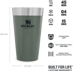 Stanley The Stacking Beer Pint 0,47l - Beker - Hammertone Green -Beste Bestek Winkel 1200x1165 6