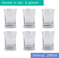 Luxe Drinkglazen - Waterglazen - Waterglas - Limonadeglazen - Sapglazen - 280 ML - Set Van 6 -Beste Bestek Winkel 1200x1176 2