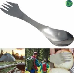 Usables Spork - 3 In 1 - Bestekset - Mes, Vork En Lepel - Milieuvriendelijk - Roestvrijstaal - RVS - Duurzaam - Hiking - Camping - Herbruikbaar