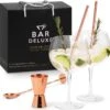 BarDeluxe® Gin Tonic Glazen - Gin Tonic Geschenkset - Handgeblazen - Gin Glazen - 2 Stuks - Gin Set - Kristal - Inclusief 2 Gin Glazen, Gin Tonic Lepel, Maatbeker, 2 RVS Rietjes & Receptenboekje -Beste Bestek Winkel 1200x1181 3