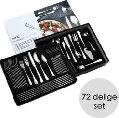 Bestekset Zilverkleurig - 72-delig - 12 Personen - Complete Set -Beste Bestek Winkel 1200x1183