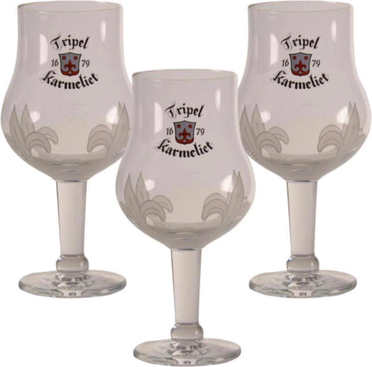 Tripel Karmeliet Bierglas - 33cl (Set Van 3) - Origineel Glas Van De Brouwerij - Glas Op Voet - Nieuw 3 Tripel Karmeliet Bierglas - 33cl (Set Van 3) - Origineel Glas Van De Brouwerij - Glas Op Voet - Nieuw