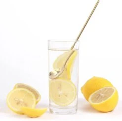 House Of Husk® Lange Theelepels Set - Latte Macchiato Lepels - Koffielepels - Theelepeltjes - RVS - 17cm - 6 Stuks - Goud -Beste Bestek Winkel 1200x1184