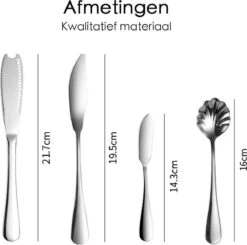 Bestekset Zilverkleurig - 72-delig - 12 Personen - Complete Set -Beste Bestek Winkel 1200x1188