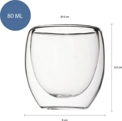 Krumble Dubbelwandig Espressoglas - Set Van 2 - Koffie Glas - Espresso Kop - Koffie Kopjes - Koffie Beker - 80 Ml -Beste Bestek Winkel 1200x1190