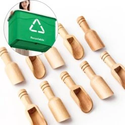 10 Stuks Mini Houten Lepels - Kleine Theelepeltjes - Houten Schepjes - Doseerschep Maatlepel - Lepels Voor Keuken, Koken, Kruiden, Koffie, Thee, Suiker En Zout - Spatel -Beste Bestek Winkel 1200x1199