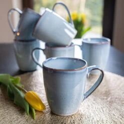 Koffiekopjes - Cappuccino Kop - Theemok - Koffiebeker - Blauw - 320ml - Set Van 6 -Beste Bestek Winkel 1200x1200 1029