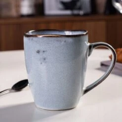 Koffiekopjes - Cappuccino Kop - Theemok - Koffiebeker - Blauw - 320ml - Set Van 6 -Beste Bestek Winkel 1200x1200 1030