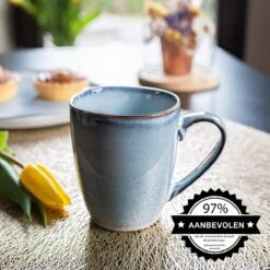 Koffiekopjes - Cappuccino Kop - Theemok - Koffiebeker - Blauw - 320ml - Set Van 6 -Beste Bestek Winkel 1200x1200 1031