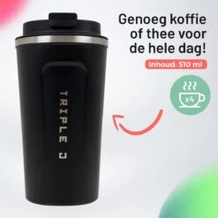 Triple J® Koffiebeker To Go - Thermosbeker - BPA & Lekvrij - 510ml - Zwart -Beste Bestek Winkel 1200x1200 1123