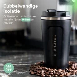 Triple J® Koffiebeker To Go - Thermosbeker - BPA & Lekvrij - 510ml - Zwart -Beste Bestek Winkel 1200x1200 1125