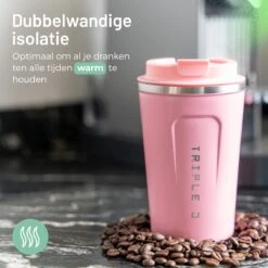 Triple J® Koffiebeker To Go - Thermosbeker - BPA & Lekvrij - 380ml - Roze -Beste Bestek Winkel 1200x1200 1144