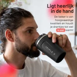 Triple J® Koffiebeker To Go - Thermosbeker - BPA & Lekvrij - 380ml - Zwart -Beste Bestek Winkel 1200x1200 1158